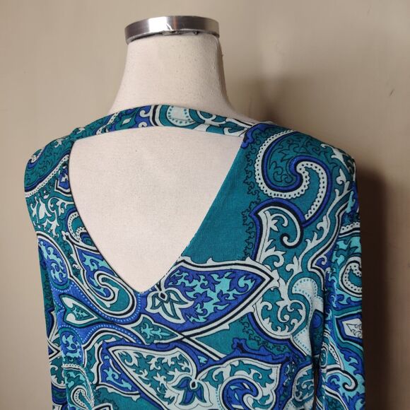 Chico's Travelers Top Floral Stretch Open Back - Picture 9 of 10